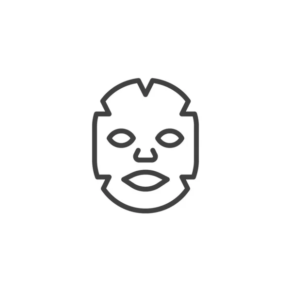 Cosmetische vel masker lijn pictogram — Stockvector