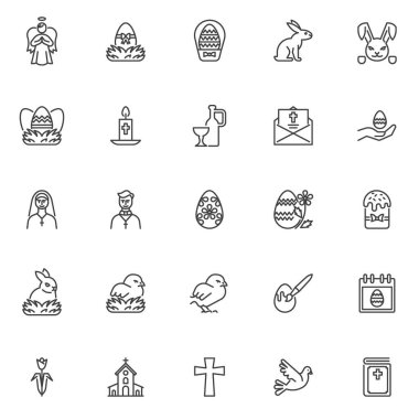 Mutlu Paskalya çizgisi simgeleri