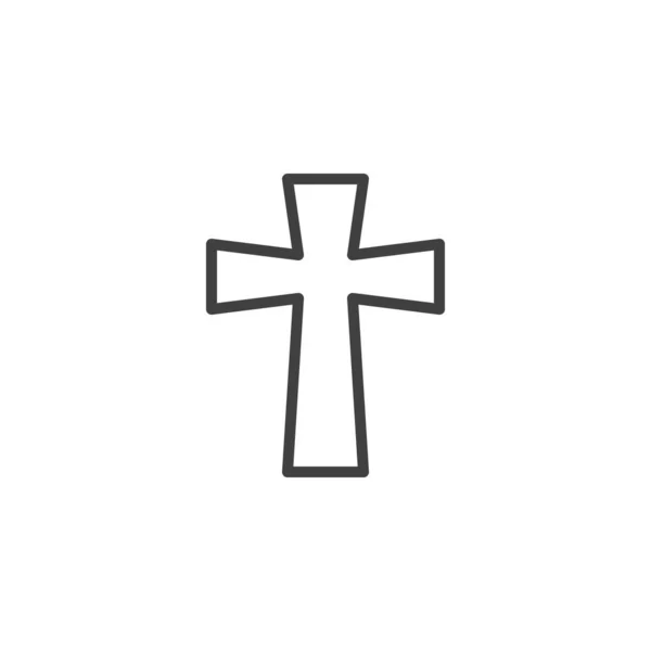 Christian cross line ikon — Stock vektor