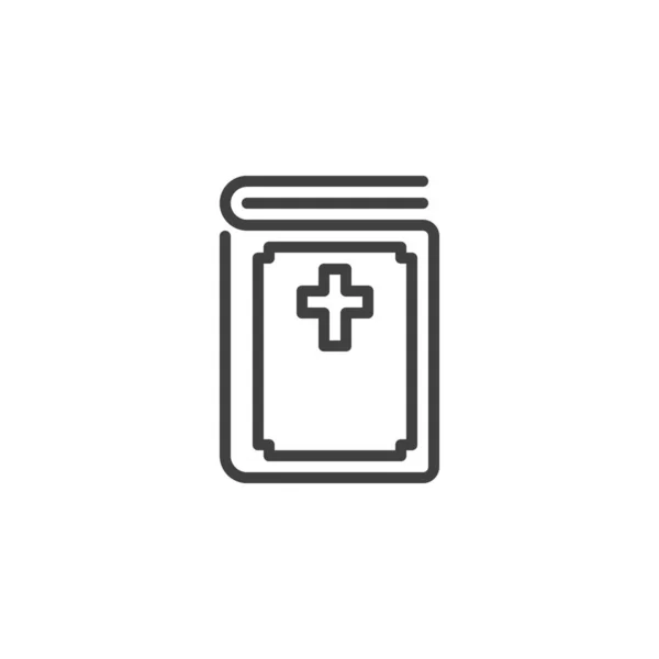 Icône de ligne de bible houx — Image vectorielle