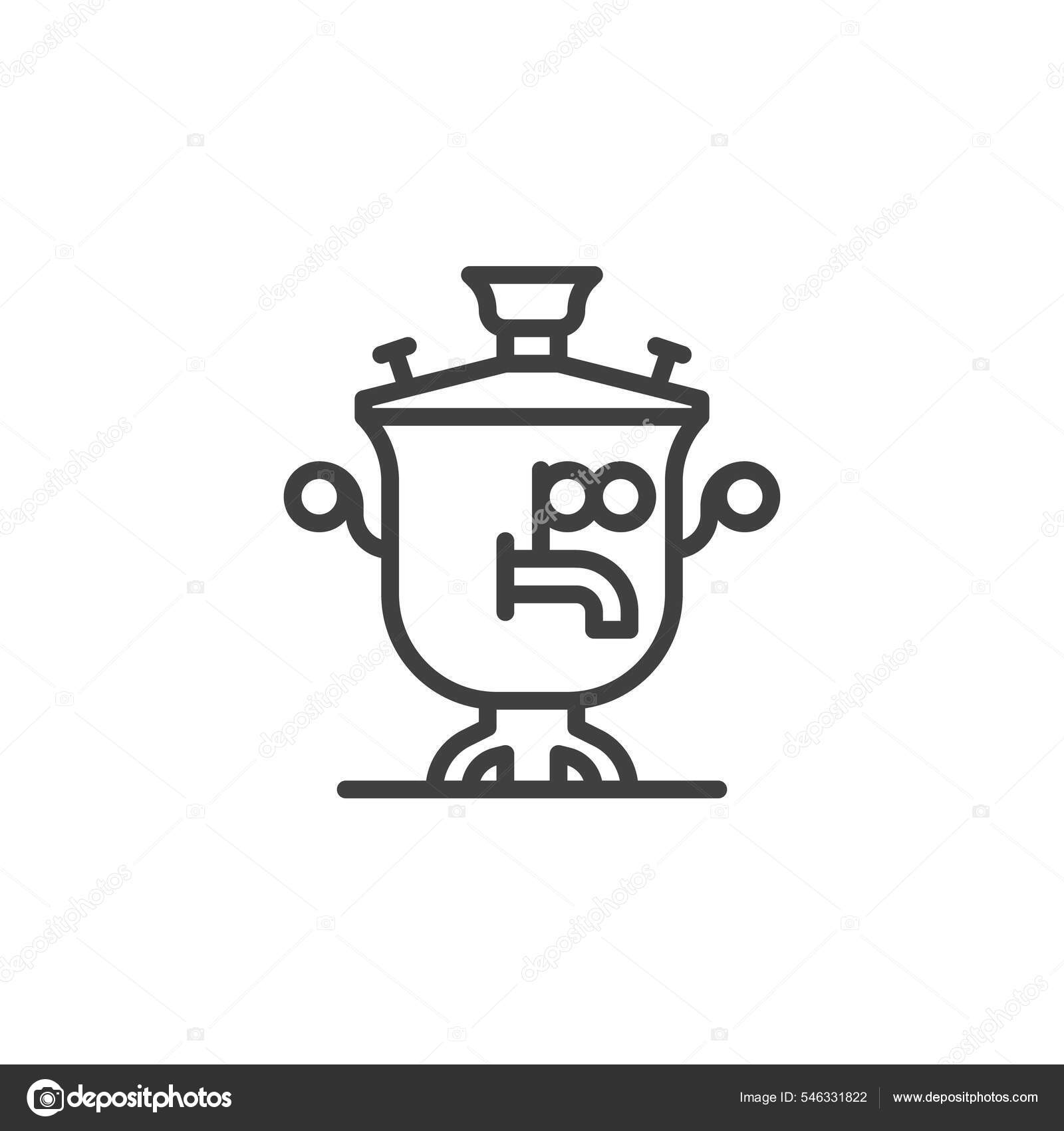 Samovar tea line icon Stock Vector by ©avicons 546331822