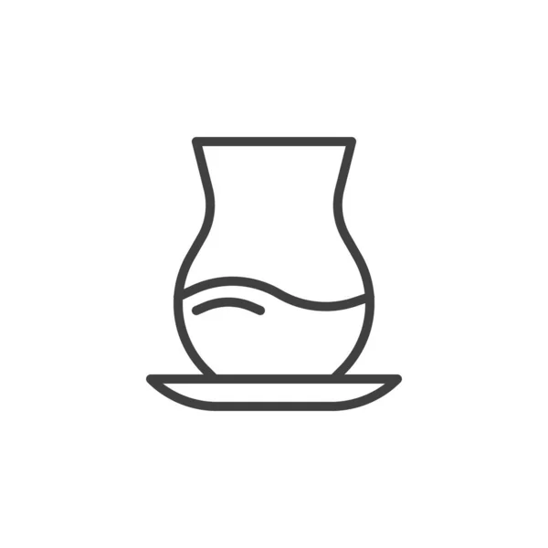 Стакан иконы чайной линии — стоковый вектор