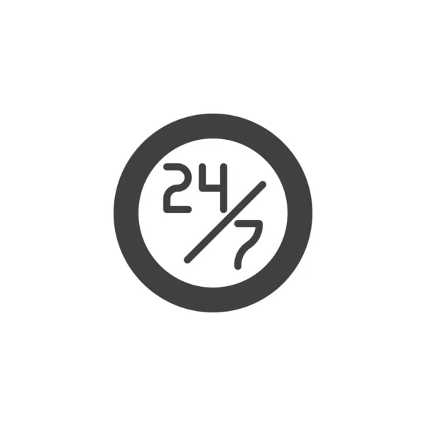 24 7 Dienst-Vektor-Symbol — Stockvektor