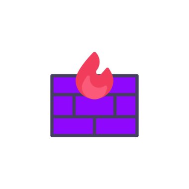 Firewall düz simgesi