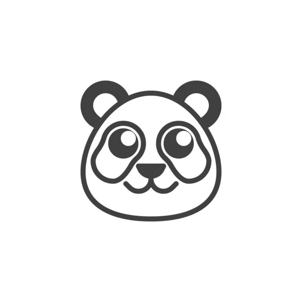 Panda face line icon — Stock Vector