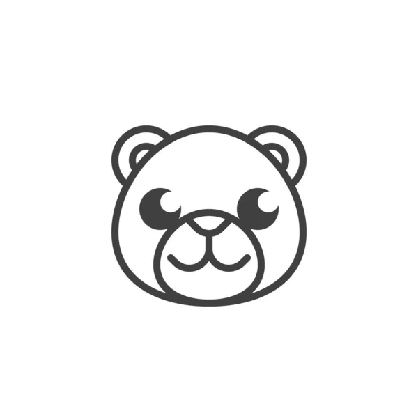 Bear face line icon — Stock Vector
