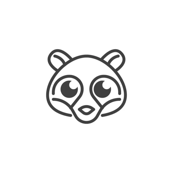 Raccoon face line icon — Stock Vector