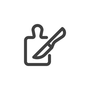 Bıçak ve tahta çizgisi simgesi