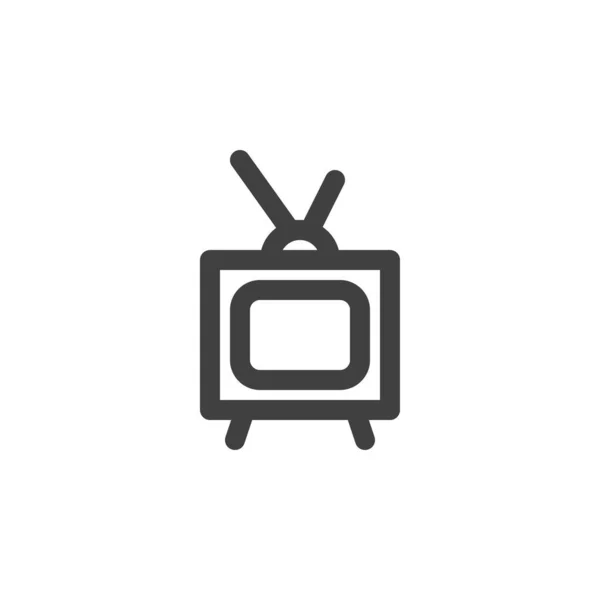 Old tv line icon — Stock Vector