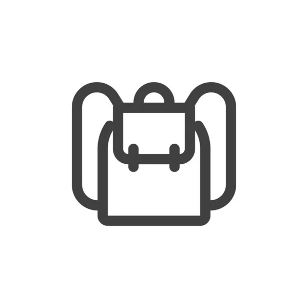Sac à dos, icône de ligne de sac à dos — Image vectorielle