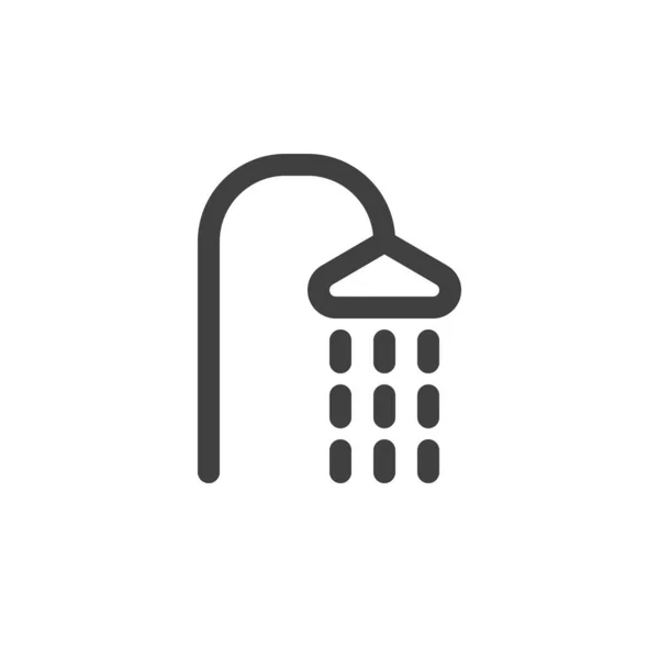 Shower spray water line icon — Stock Vector