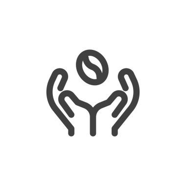 El ve kahve fasülyesi çizgisi simgesi