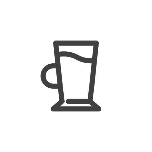 Icône ligne de verre café — Image vectorielle