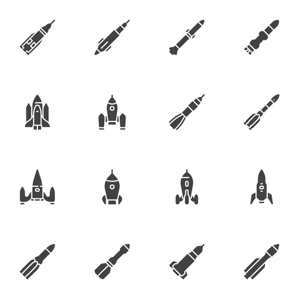 Набір піктограм космічного корабля і ракети — стоковий вектор
