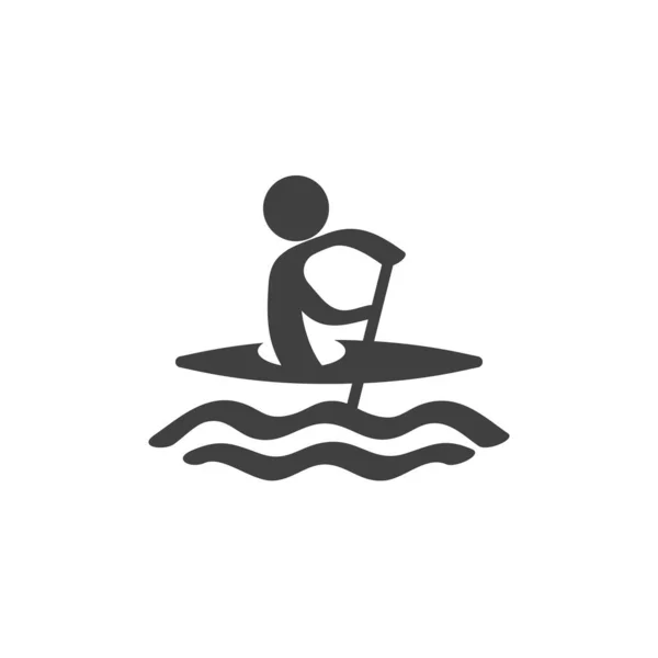 Kayak sprint sport vector icon — Vettoriale Stock