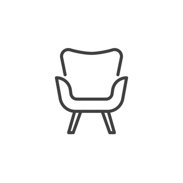 舒适扶手椅线图标 — 图库矢量图片