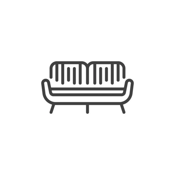 Cómodo icono de línea de sofá — Vector de stock