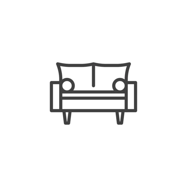 Divano, divano linea di mobili icona — Vettoriale Stock