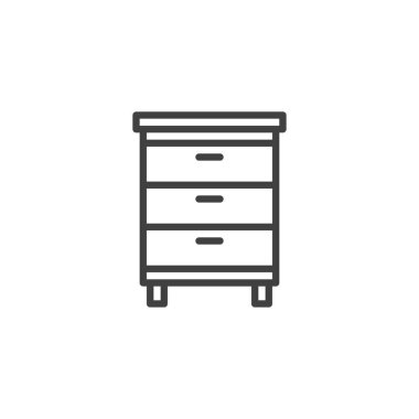 Çekmece satırı simgesi olan komodin.
