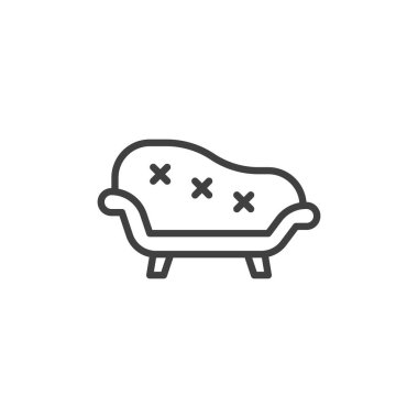 Kanepe mobilya çizgi simgesi