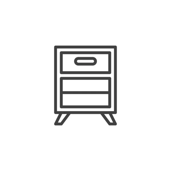 Nightstand cabinet line icon — Stock Vector