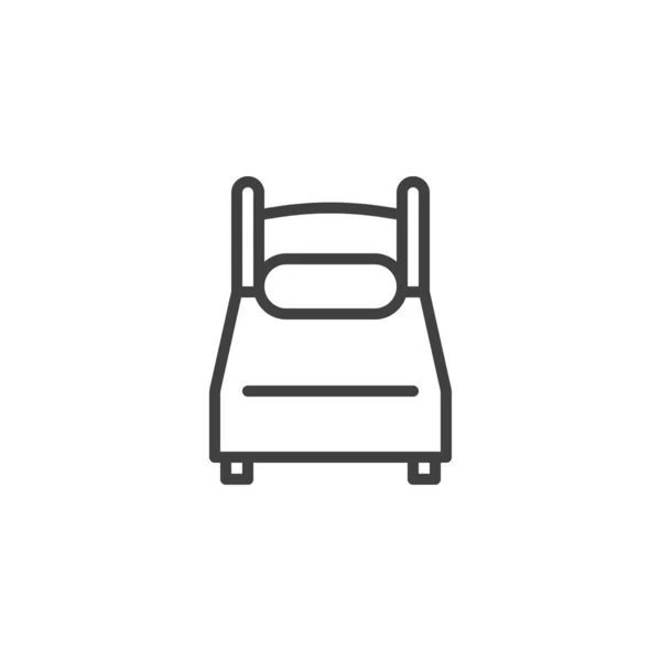 Línea de muebles de cama icono — Vector de stock