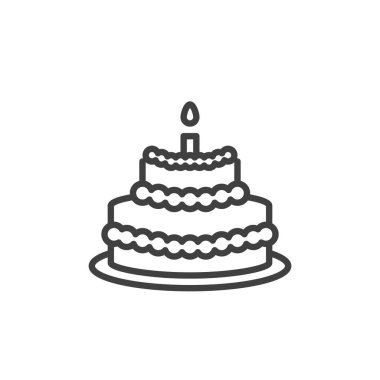Doğum günü pastası çizgisi simgesi