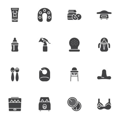 Bebek beslenme ürünleri vektör simgeleri belirlendi