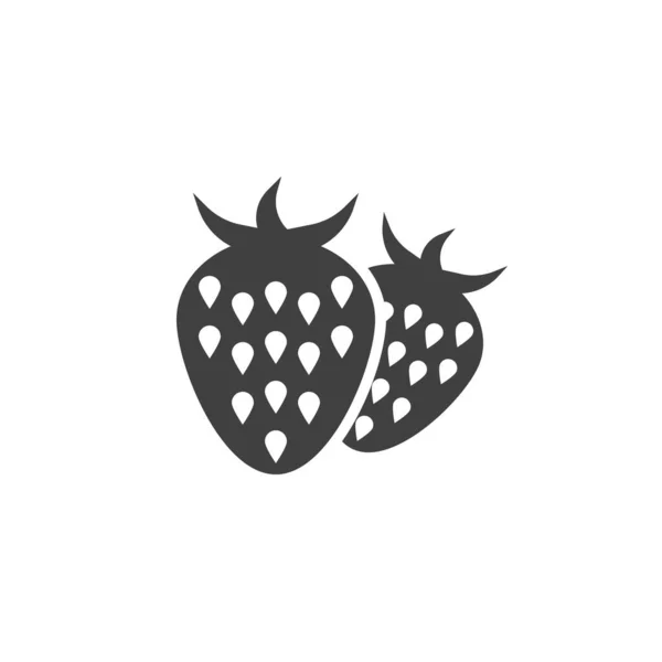 Zwei Erdbeeren Vektorsymbol — Stockvektor