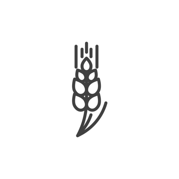 Icône de ligne d'oreilles de blé — Image vectorielle
