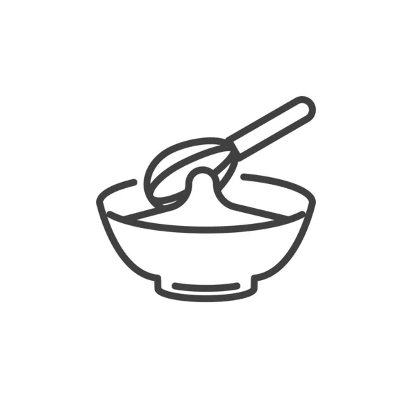 Whisk mixing bowl line icon — Stock Vector