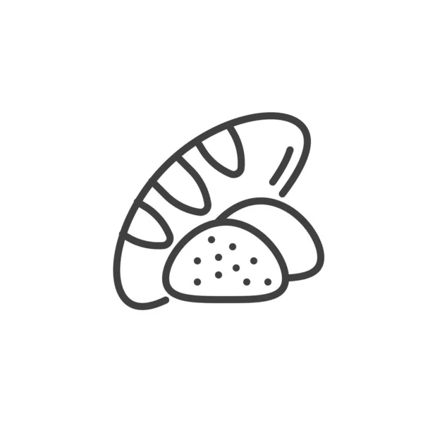 Padaria ícone linha de pão —  Vetores de Stock