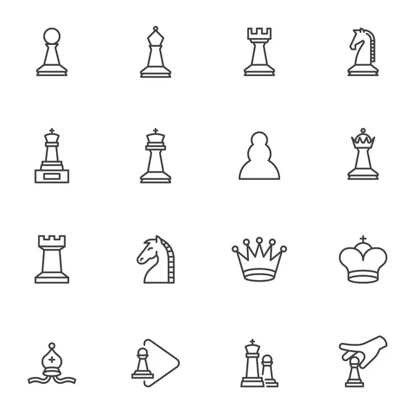 Zestaw ikon do gry w szachy — Wektor stockowy