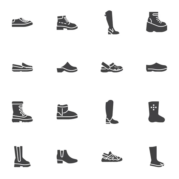 Dámské boty vektorové ikony set — Stockový vektor