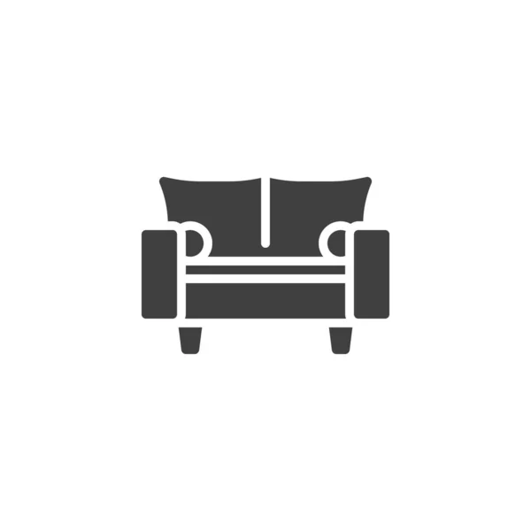 Sofa, couch furniture vector icon — Stock Vector