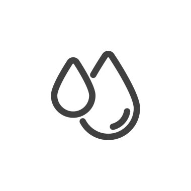 Yağmur damlaları çizgi simgesi