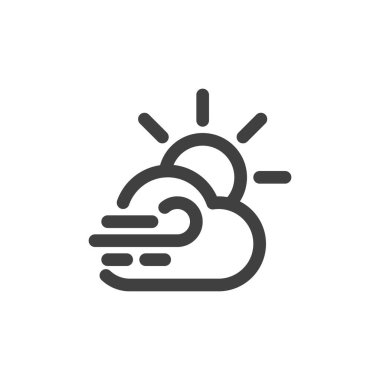 Rüzgarlı hava çizgisi simgesi