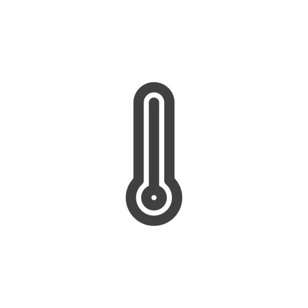 Temperaturthermometer-Zeilensymbol — Stockvektor