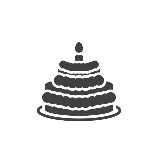 Torta de cumpleaños icono del vector — Archivo Imágenes Vectoriales