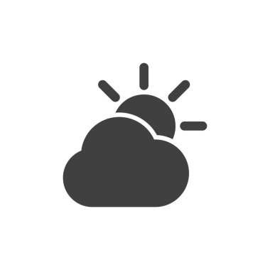 Bulut ve güneş vektör simgesi