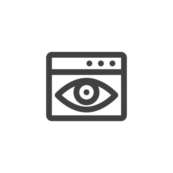Navegador privacidad página línea icono — Archivo Imágenes Vectoriales