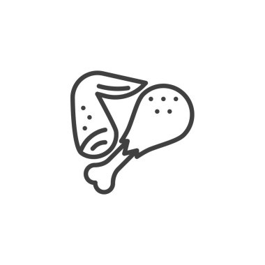 Et ve kümes hayvanları çizgisi simgesi