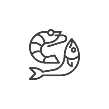 Balık ve karides çizgisi simgesi