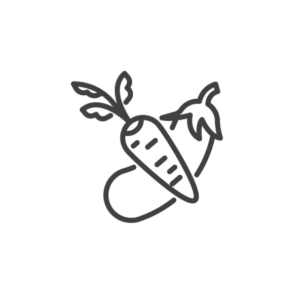 Línea de verduras frescas icono — Vector de stock