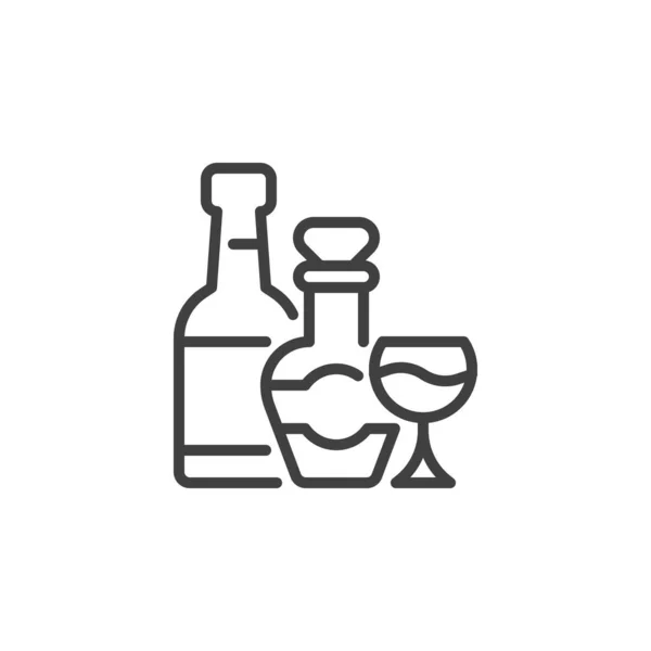 Alcoholic beverages line icon — Stock Vector