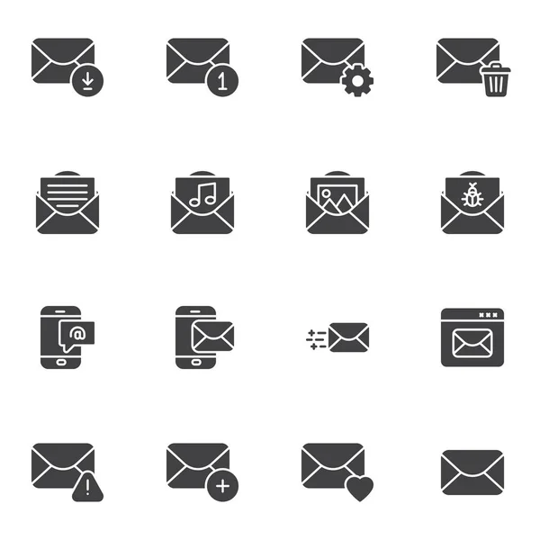 Email Notifications vector icons set — 스톡 벡터