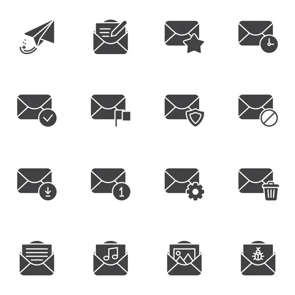 E- posta, posta vektör simgeleri ayarlandı — Stok Vektör