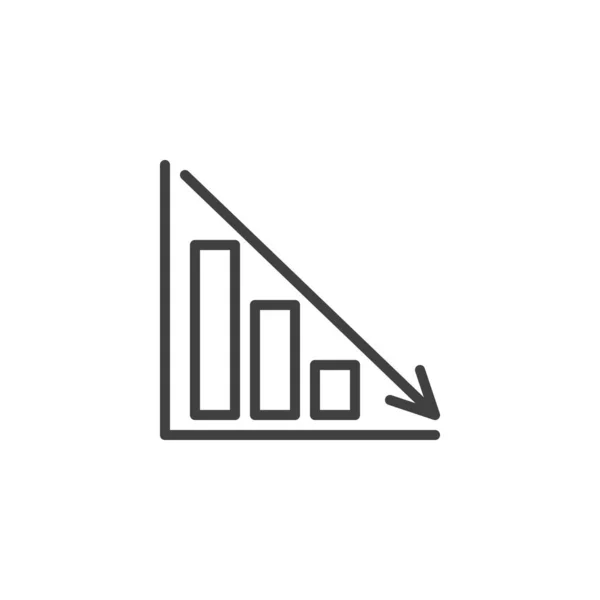 Csökkentse diagram vonal ikon — Stock Vector