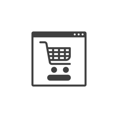 çevrimiçi alışveriş vektörü simgesi