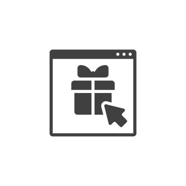 Çevrimiçi hediye dükkanı vektör simgesi